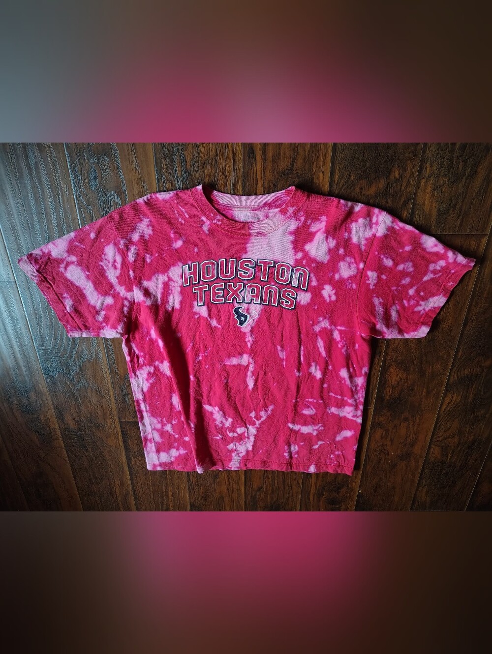 Reebok NFL Houston Texans Red Tie-Dye T-Shirt size L 100% cotton